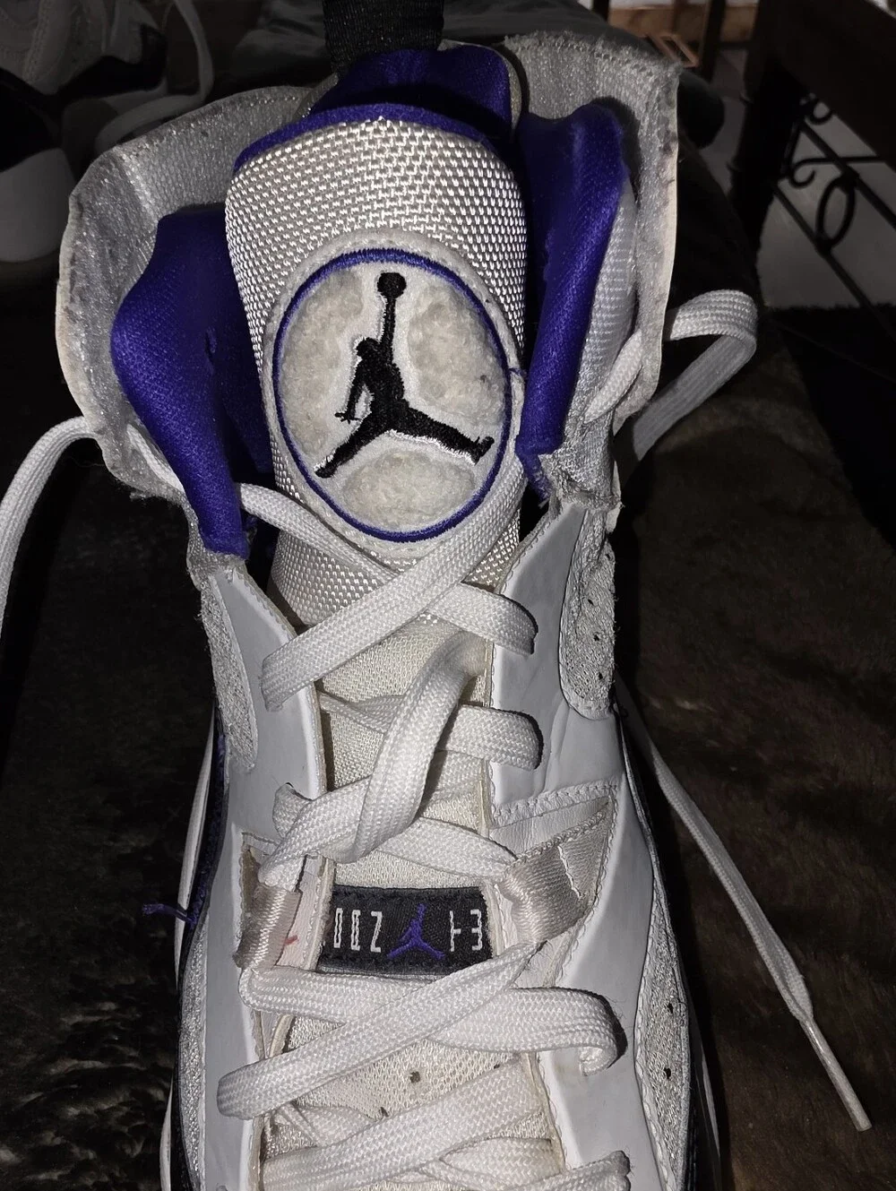 Jordan Men's Athletic Shoes - White, Purple & Black